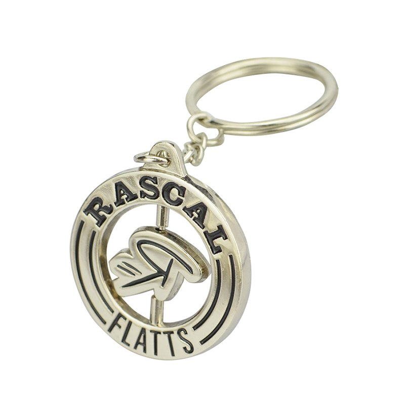 Metal Custom Keychain Maker Bulk Rotatable Logo Key Chain Ring