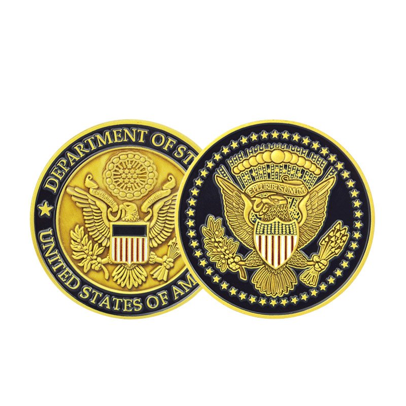 Army Design Gold Coins Custom Zinc Alloy Embossed Antique Coin