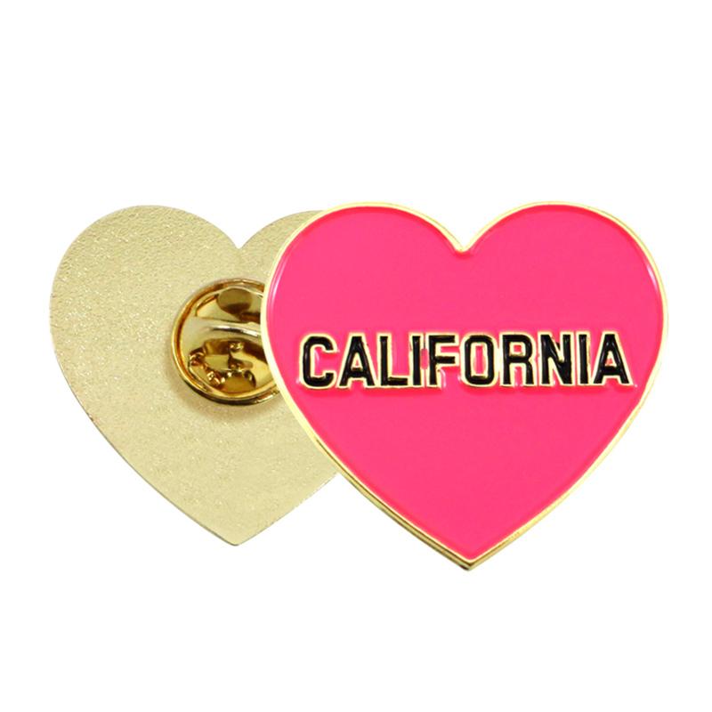 Metal Lapel Pins Custom Made Your Own Heart Shaped Enamel Pin