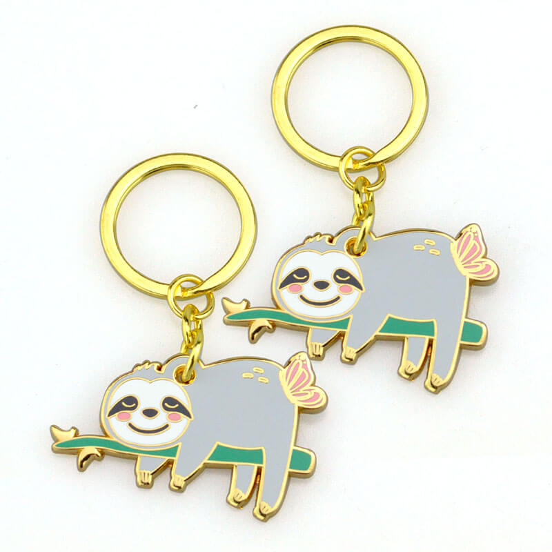 Metal Anime Cartoon Keychains One Piece Key Chain Charms Printed Logo