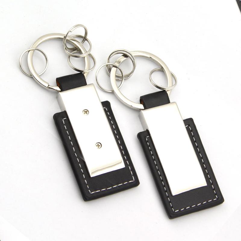 Custom Branded Mens Leather Metal Keychain Tag For Promotion