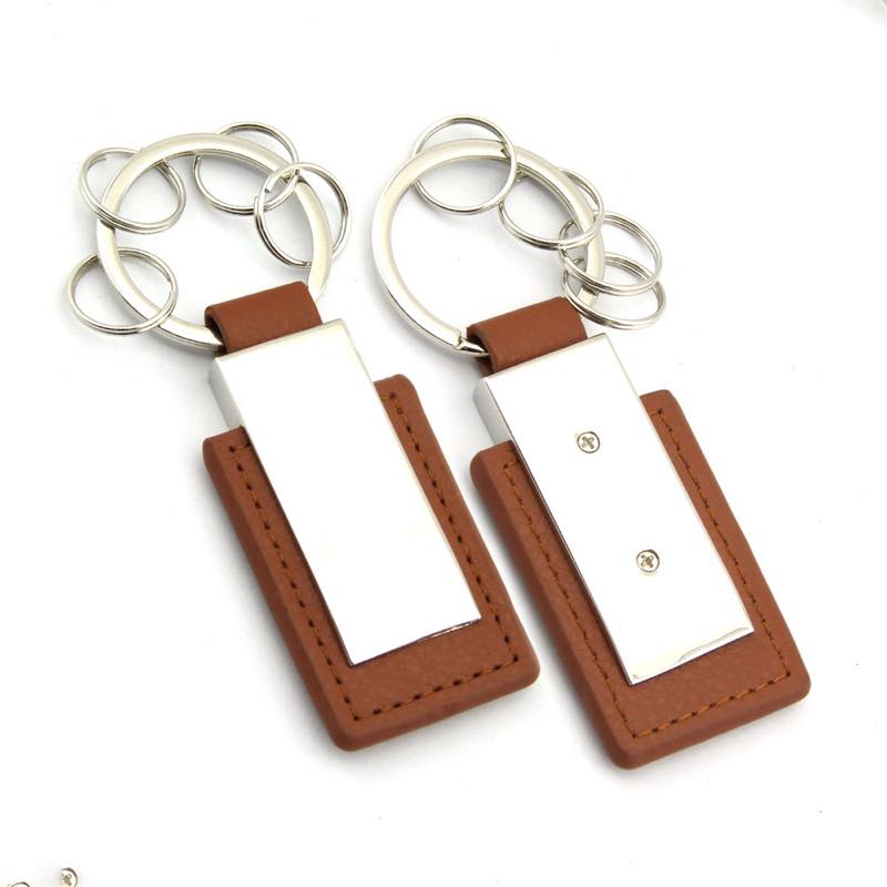 Custom Branded Mens Leather Metal Keychain Tag For Promotion