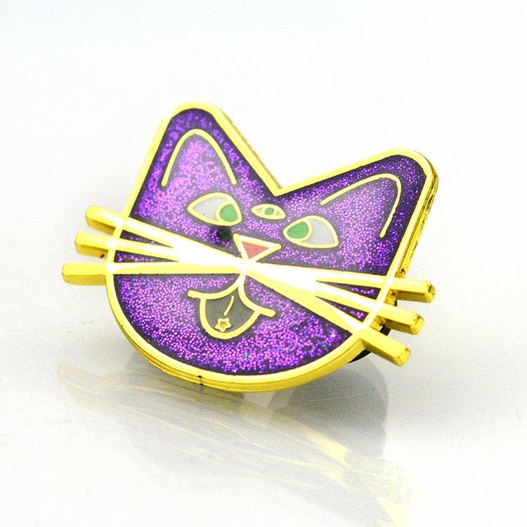 Enamel Animal Pins Custom Cat Shaped Art Gold Lapel Pins