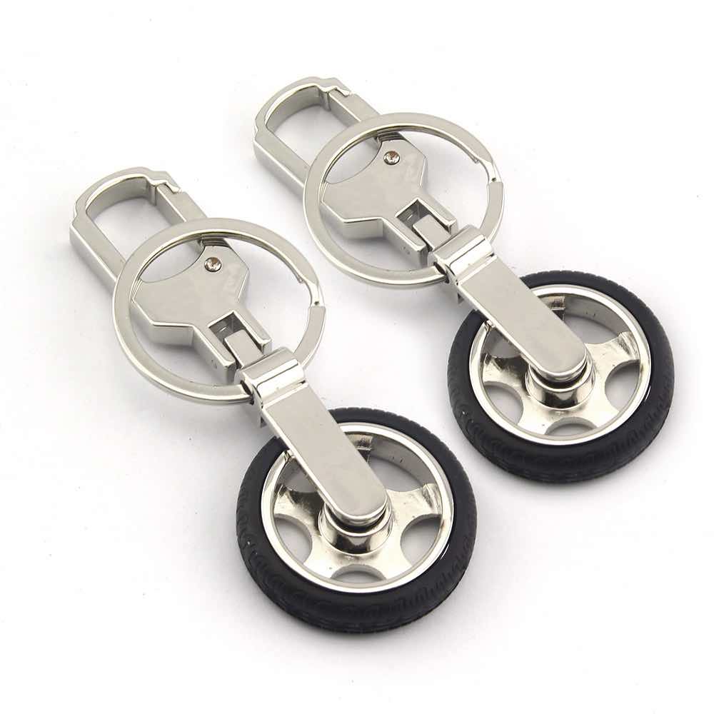 Zinc Alloy Wheel Keychain Key Chain Wholesale With Double Rings