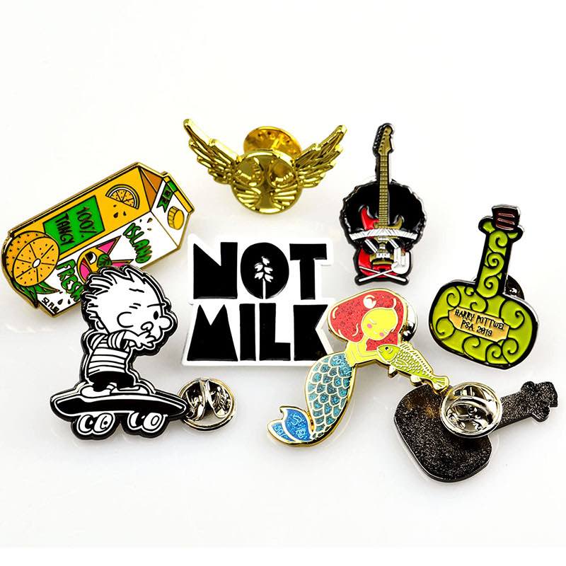 Custom lapel pins and collector's pins on a backpack pins and patches