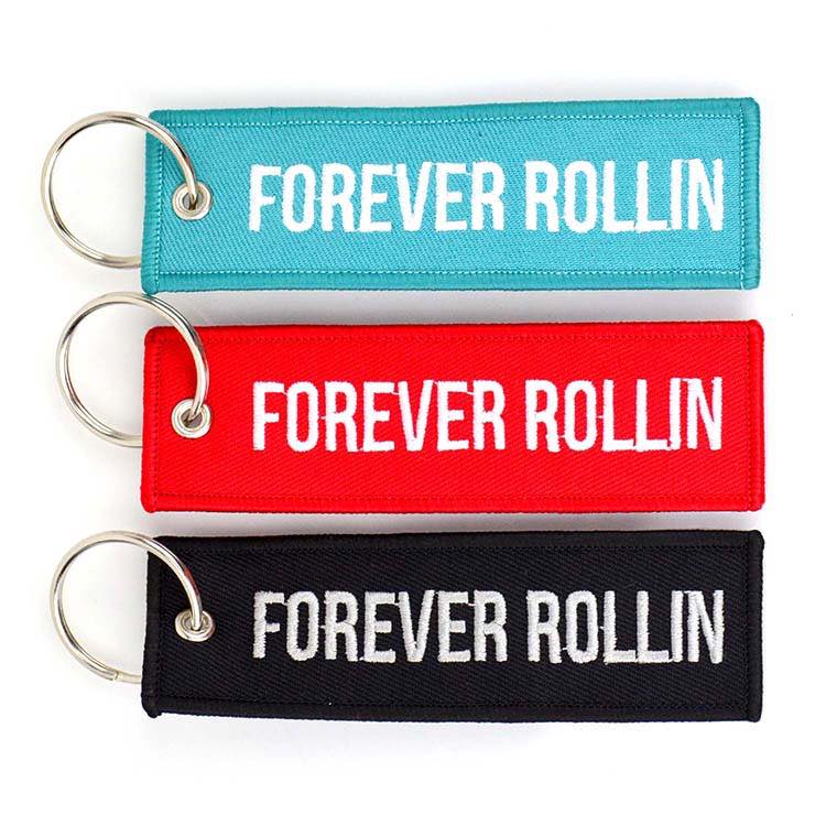 Custom Embroidery Logo Keychains Fabric Strap Wholesale