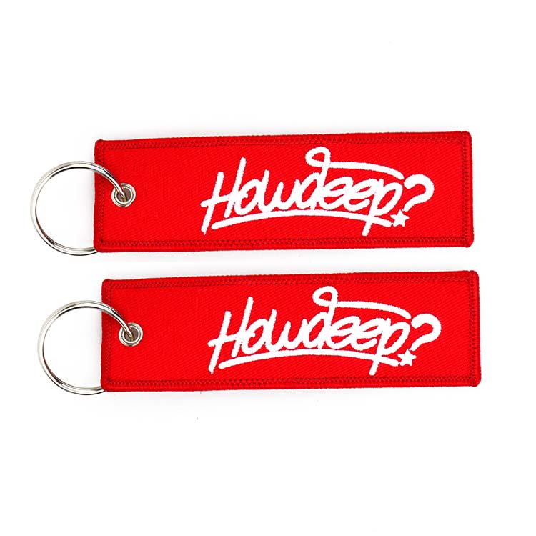 Custom Embroidery Logo Keychains Fabric Strap Wholesale