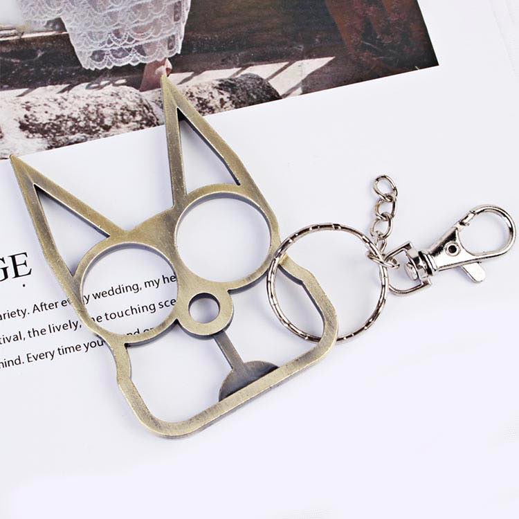 Custom Metal Cat Ear Self Defense Keychain Women Bulk