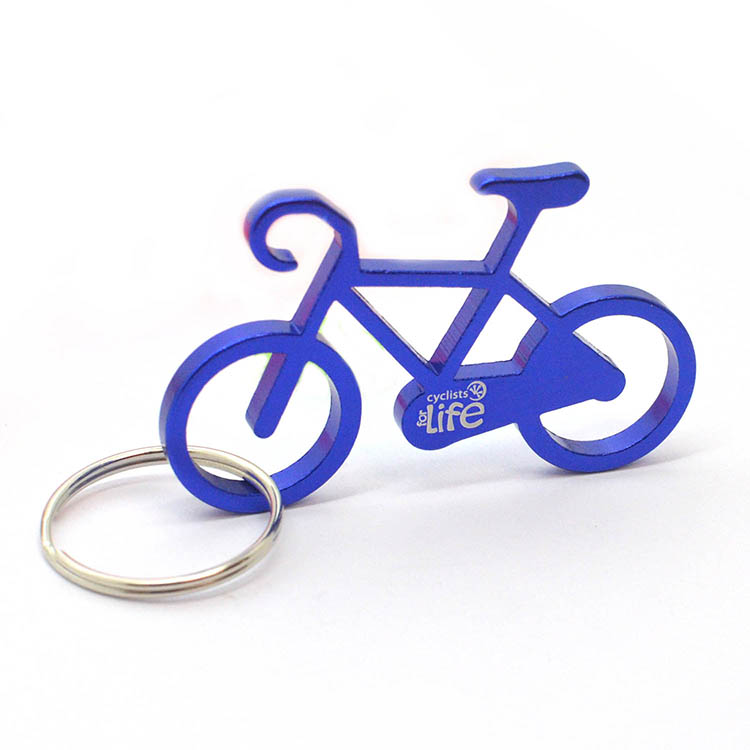 Custom Made Metal Aluminum Bicycle Keychain Bottle Opener