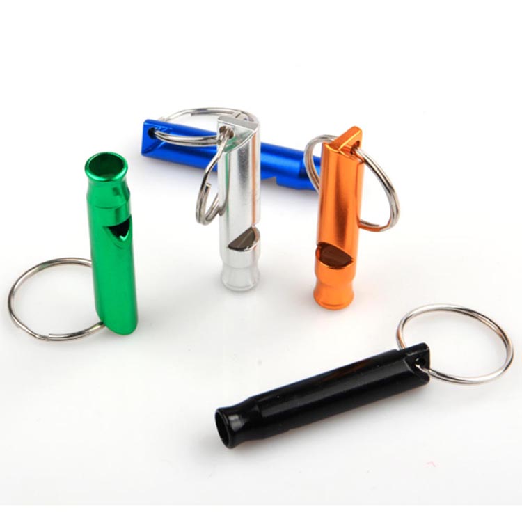 Safety Whistle Keychain Aluminum Whistle Opener Keychain