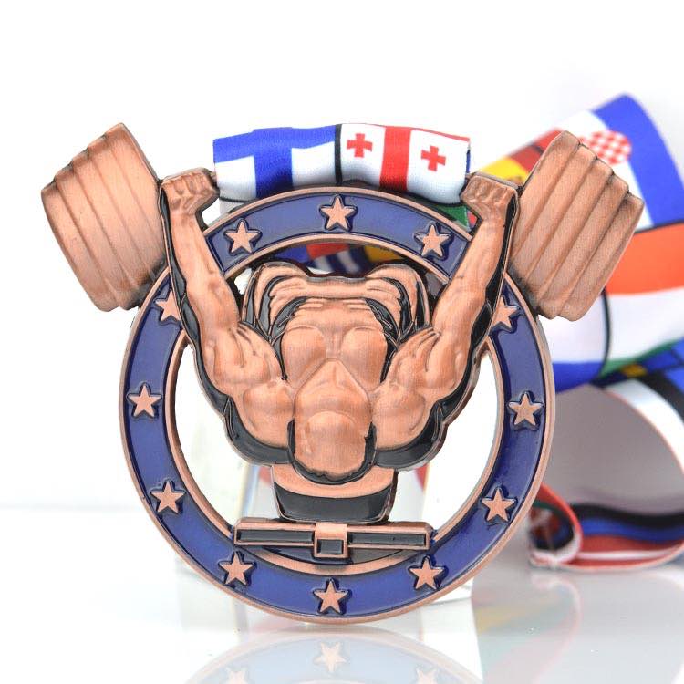 Wholesale Powerlifting Medal Sublimation Custom Medal Ribbons