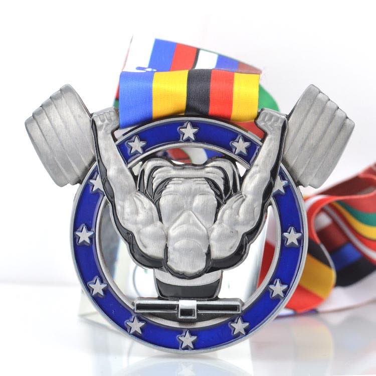 Wholesale Powerlifting Medal Sublimation Custom Medal Ribbons